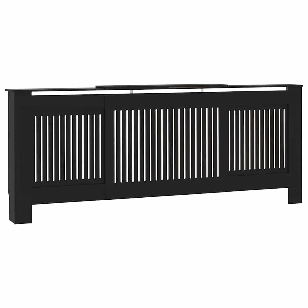 Black MDF Radiator Cover 80.7 Inches Wall Mounted