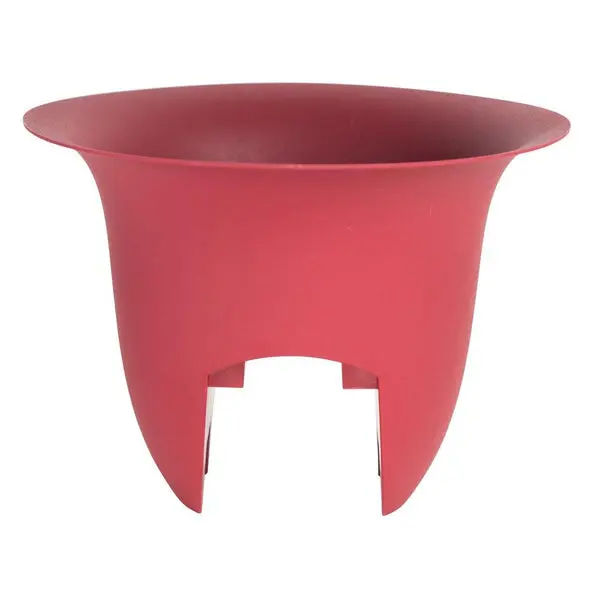 Bloem Modica 12 Inch Plastic Round Railing Planter Union Red