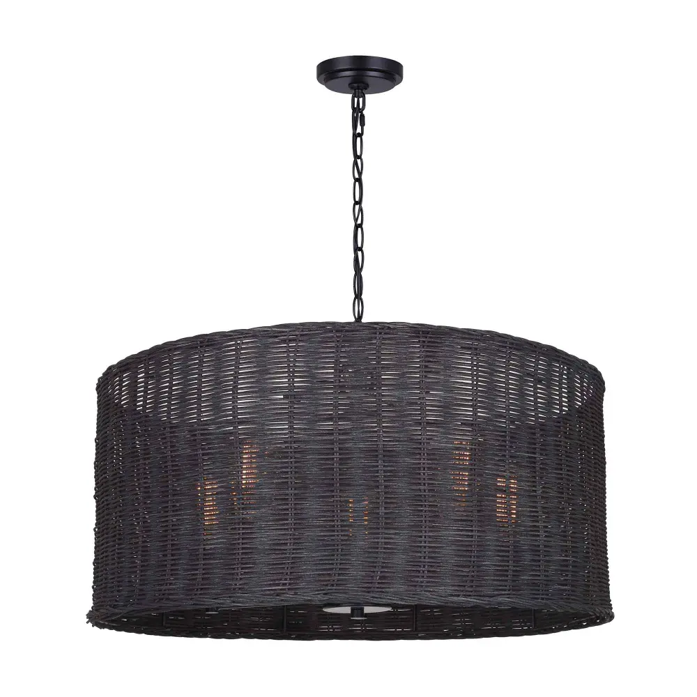 Remee 5 Light Chain Chandelier Light, Satin Black