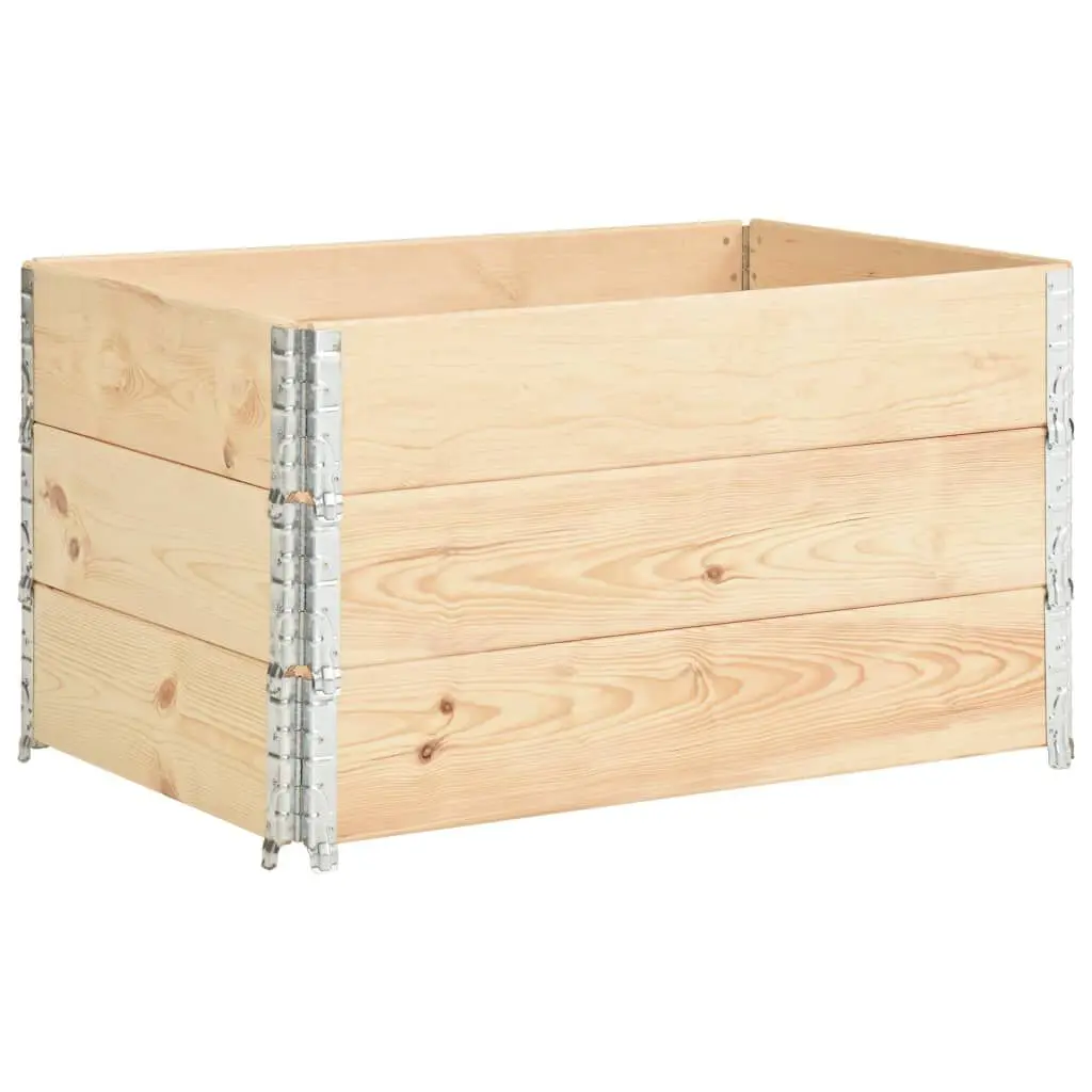 Pallet Collars 3 pcs 19.7x39.4 Inches Solid Pine Wood DIY and Storage