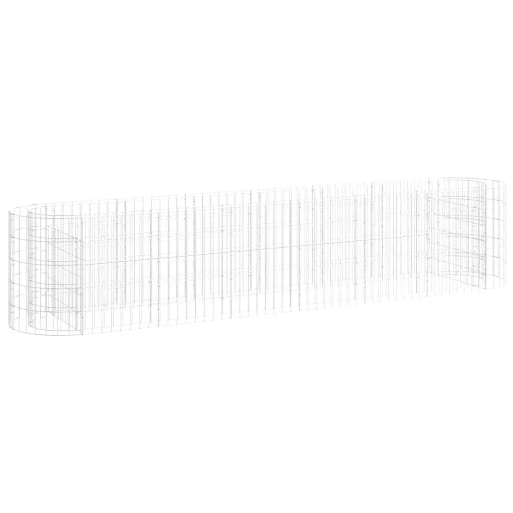 Gabion Raised Bed Galvanized Iron 102.4x19.7x19.7 Outdoor Garden Box
