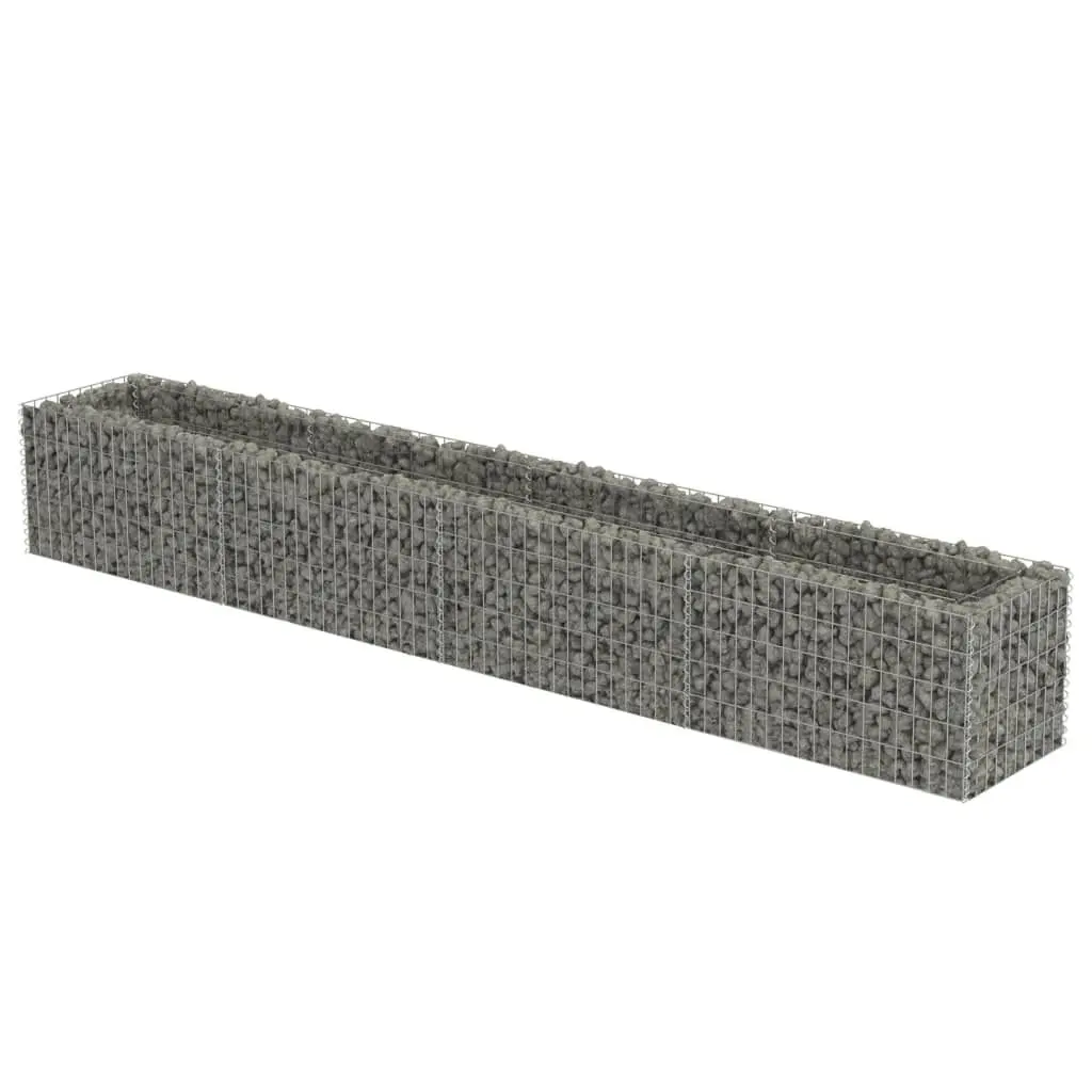 Gabion Raised Bed Galvanized Steel 141.7x19.7x19.7 Inches Garden Planter