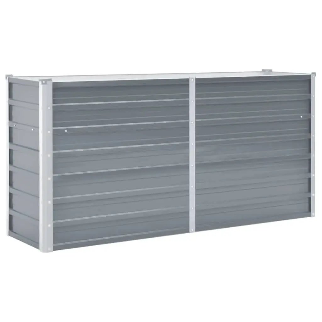 Garden Raised Bed Galvanized Steel 63"x15.7"x31.3" Gray Outdoor Planter Box