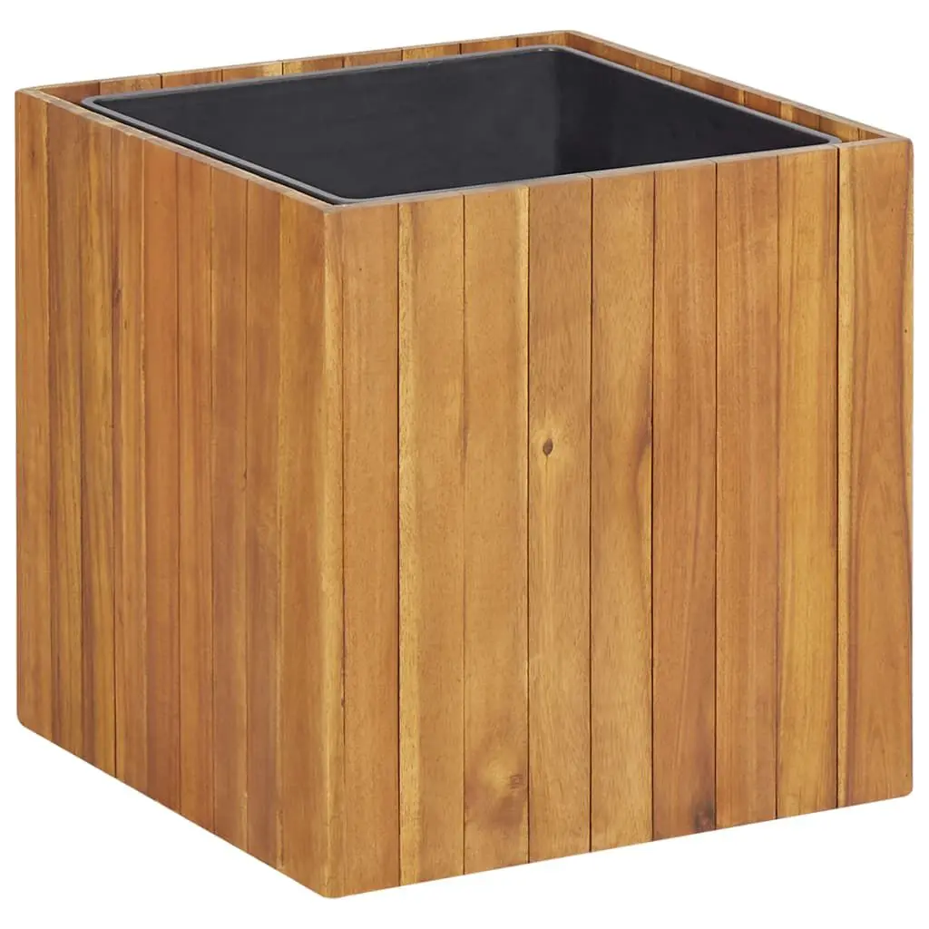 Garden Raised Bed Pot 17.1x17.1x17.3 Solid Acacia Wood Planter Box
