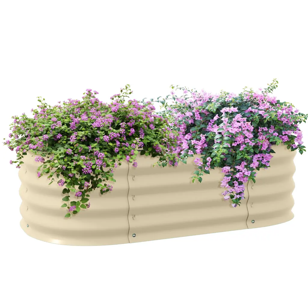 Outsunny 3.4' X 2' X 1' Galvanized Raised Garden Bed Kit Outdoor Gardening aosom business
