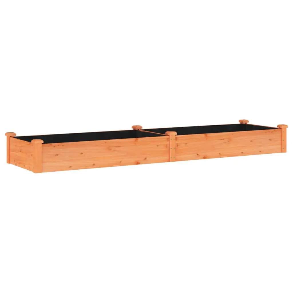 Brown Solid Wood Fir Garden Raised Bed Liner 94.5x23.6x9.8 Inches