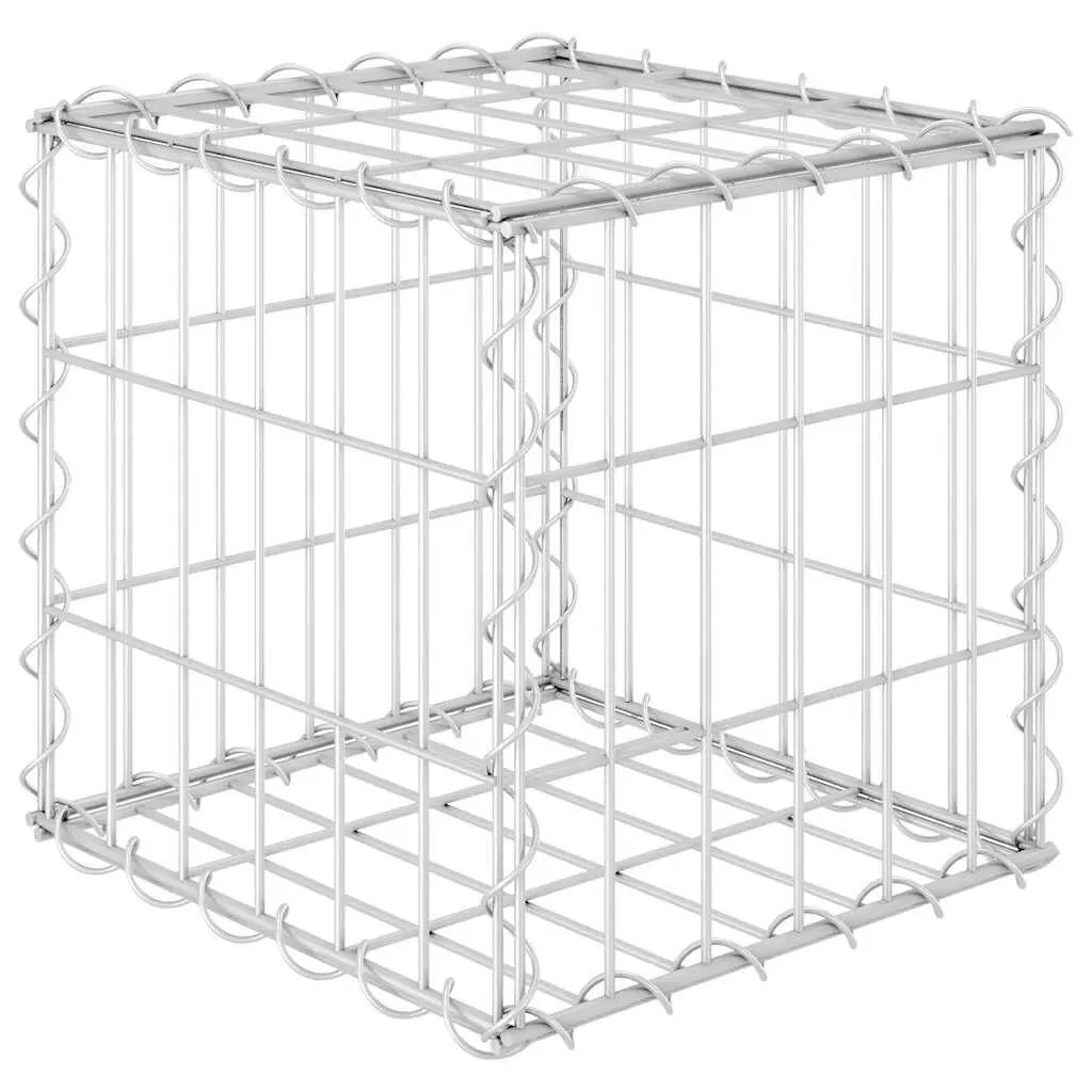 Cube Gabion Raised Bed 11.8x11.8 Inches Steel Wire Garden Planter Box