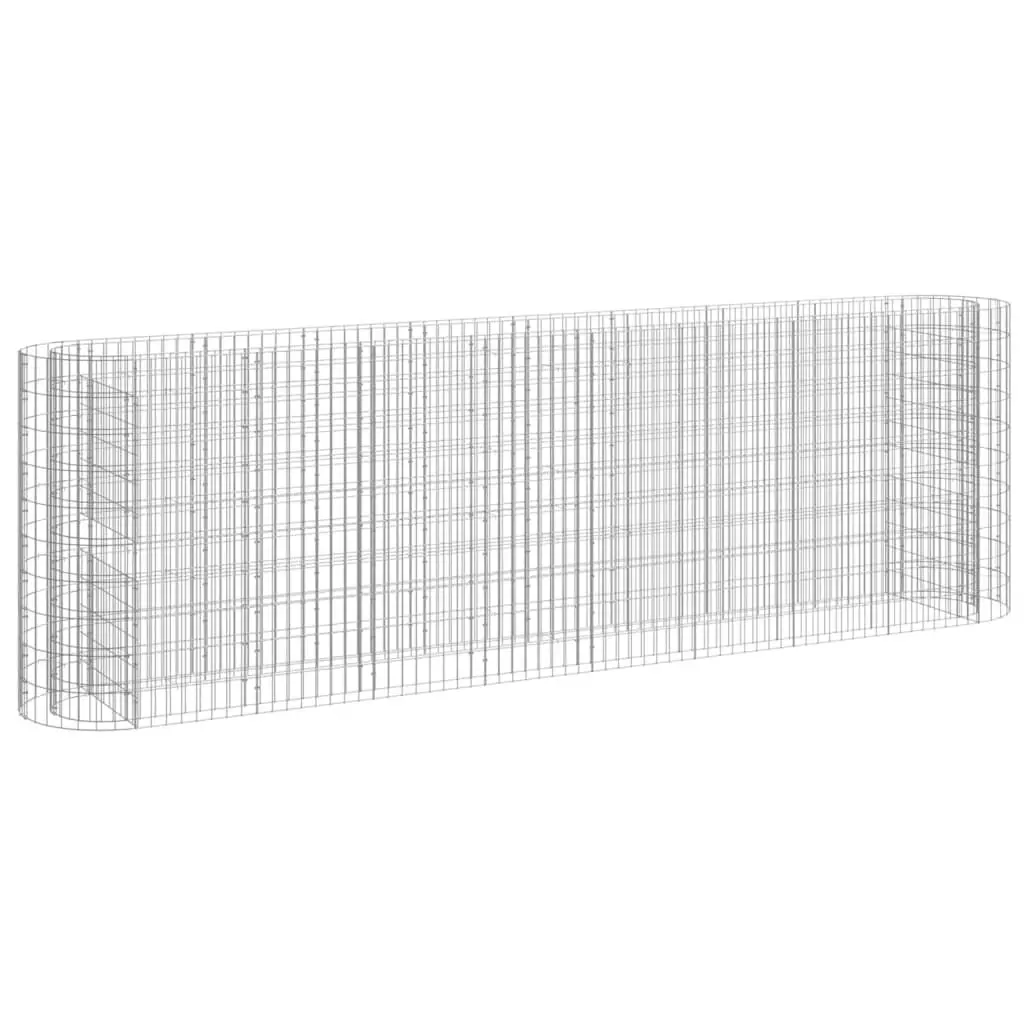 Extra Long Gabion Raised Bed 129.9x19.7x39.4 Inch Galvanized Iron Garden Planter Box