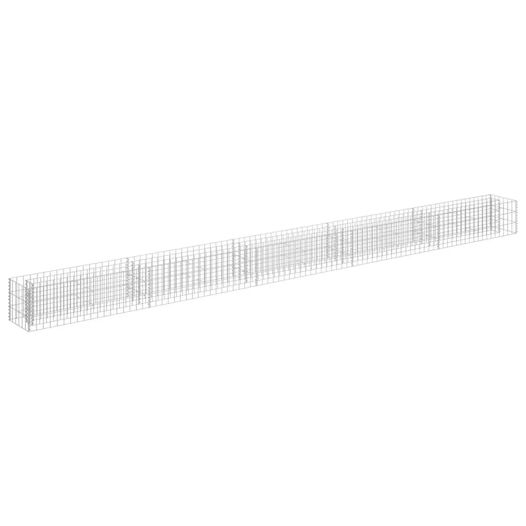 Extra Long Gabion Raised Bed 177.2x11.8x11.8 Inch Galvanized Steel Garden Planter