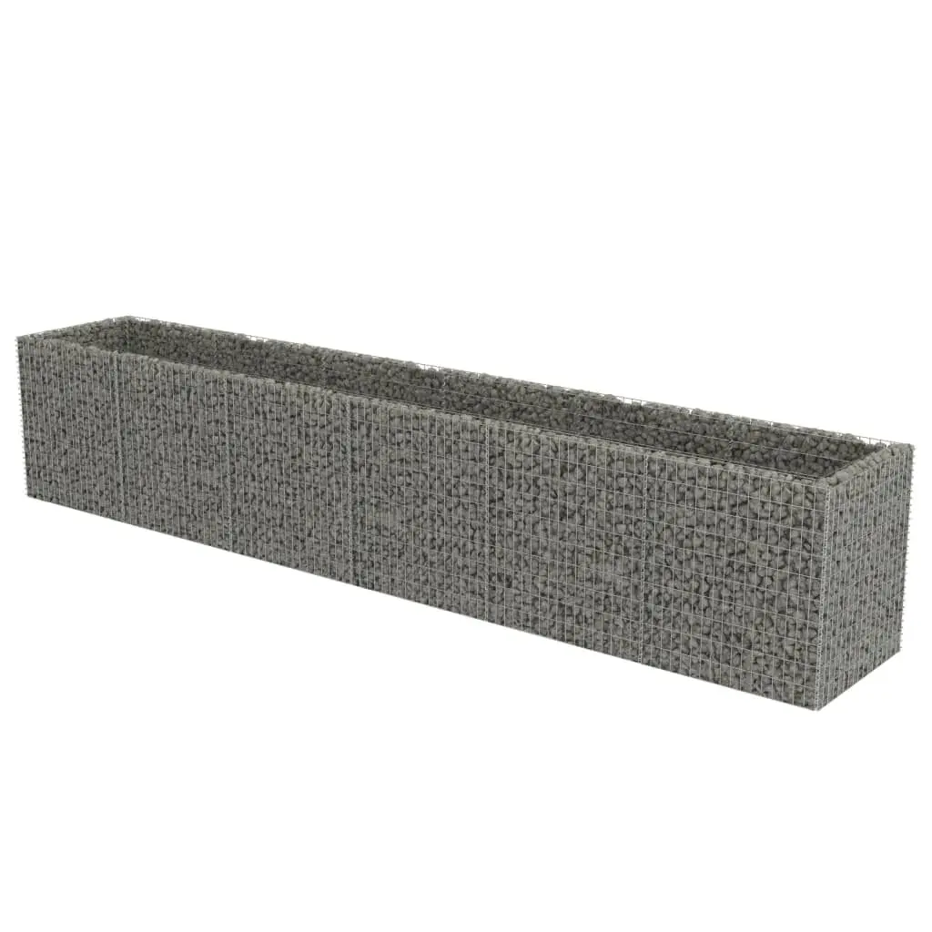Gabion Raised Bed 212.6x35.4x39.4 Inch Galvanized Steel Large Square Garden Planter