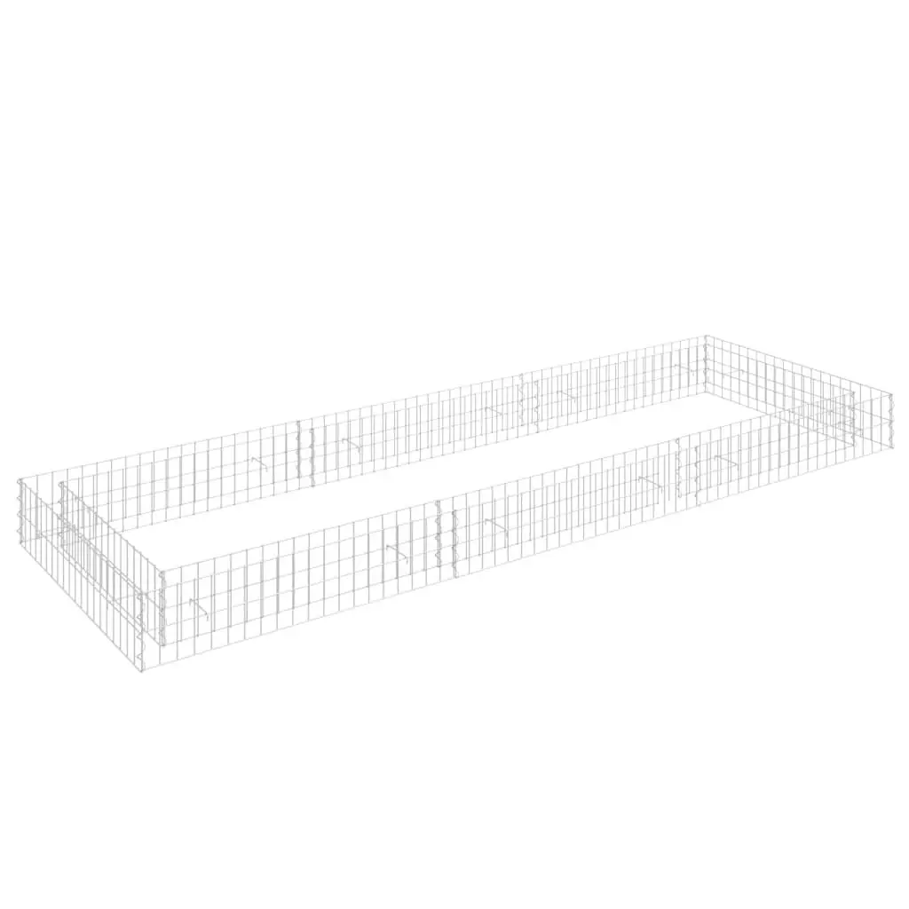 Gabion Raised Bed Galvanized Steel 118.1x39.4x7.9 Inches Garden Planter Box