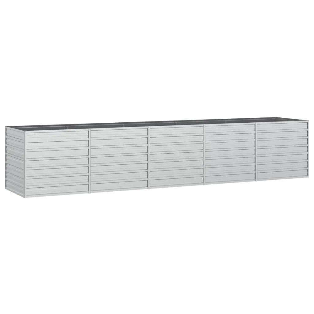 Garden Raised Bed 157.5x31.5x30.3 Inches Galvanized Steel Silver Planter