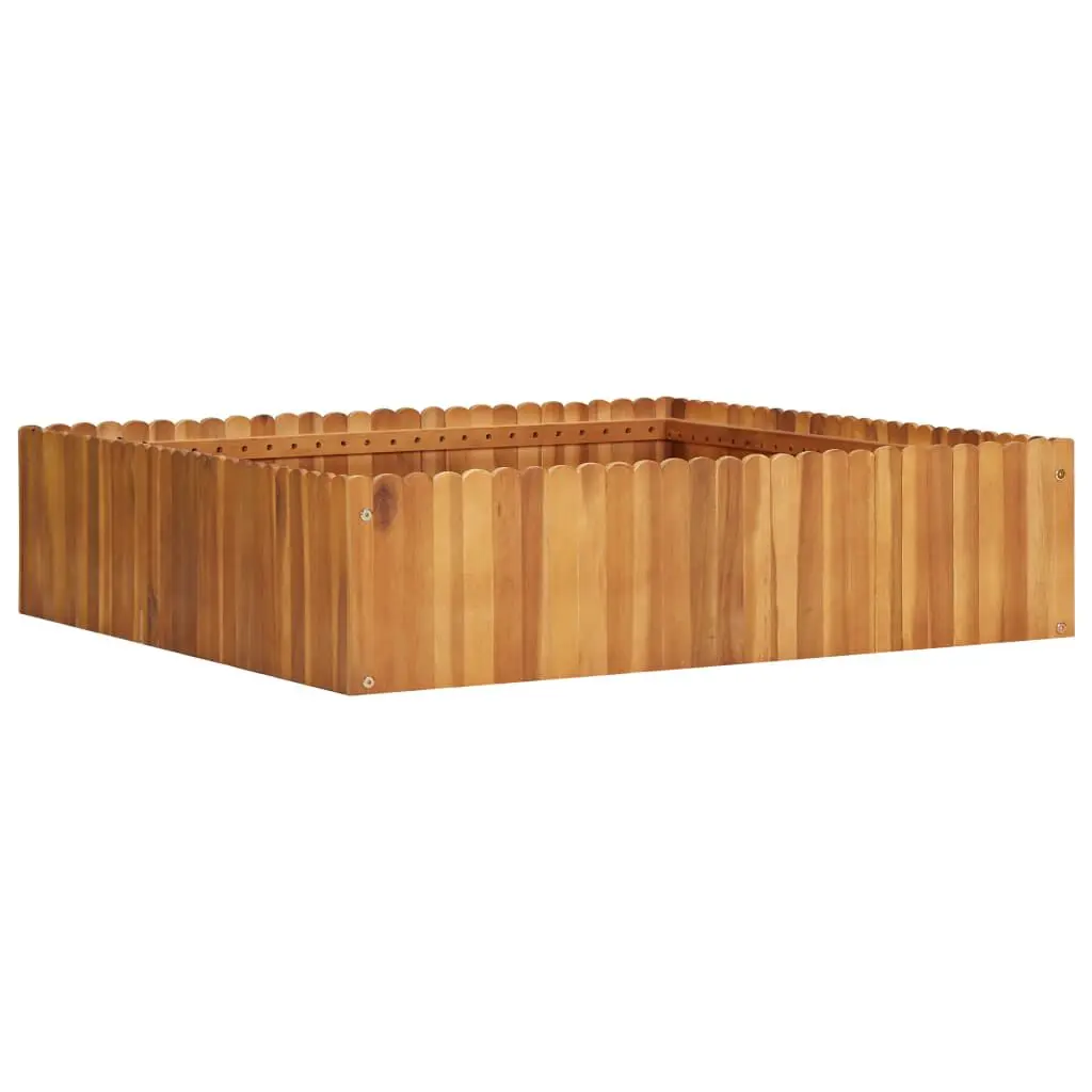 Garden Raised Bed 39.3x39.3x9.8 Solid Acacia Wood Planter Box