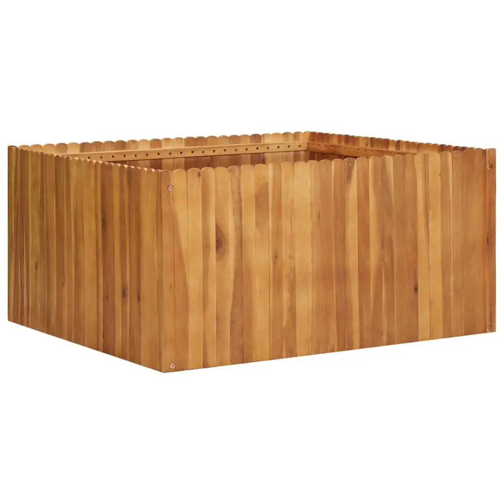 Garden Raised Bed 39.4x39.4x19.7 Inches Solid Acacia Wood Planter Box