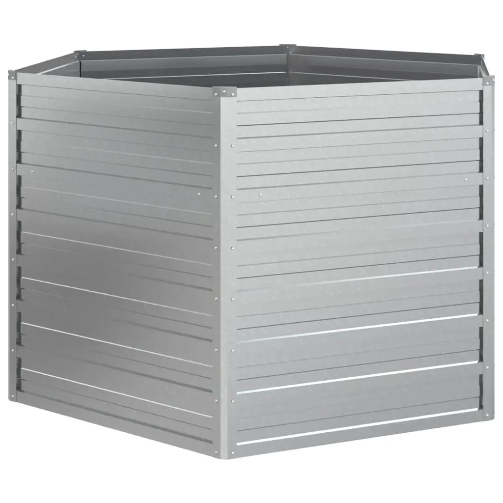 Garden Raised Bed 50.8x30.3 Inches Galvanized Steel Silver Vegetables