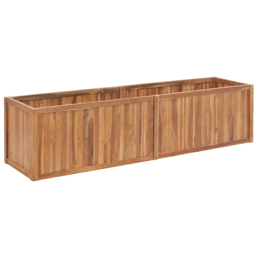Garden Raised Bed 78.7x19.7x19.7 Inches Solid Teak Wood Outdoor Planter Box