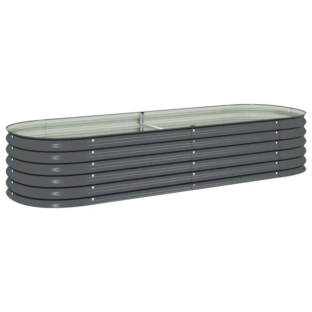 Garden Raised Bed 94.5x31.5x17.3 Inches Galvanized Steel Gray Long Planter
