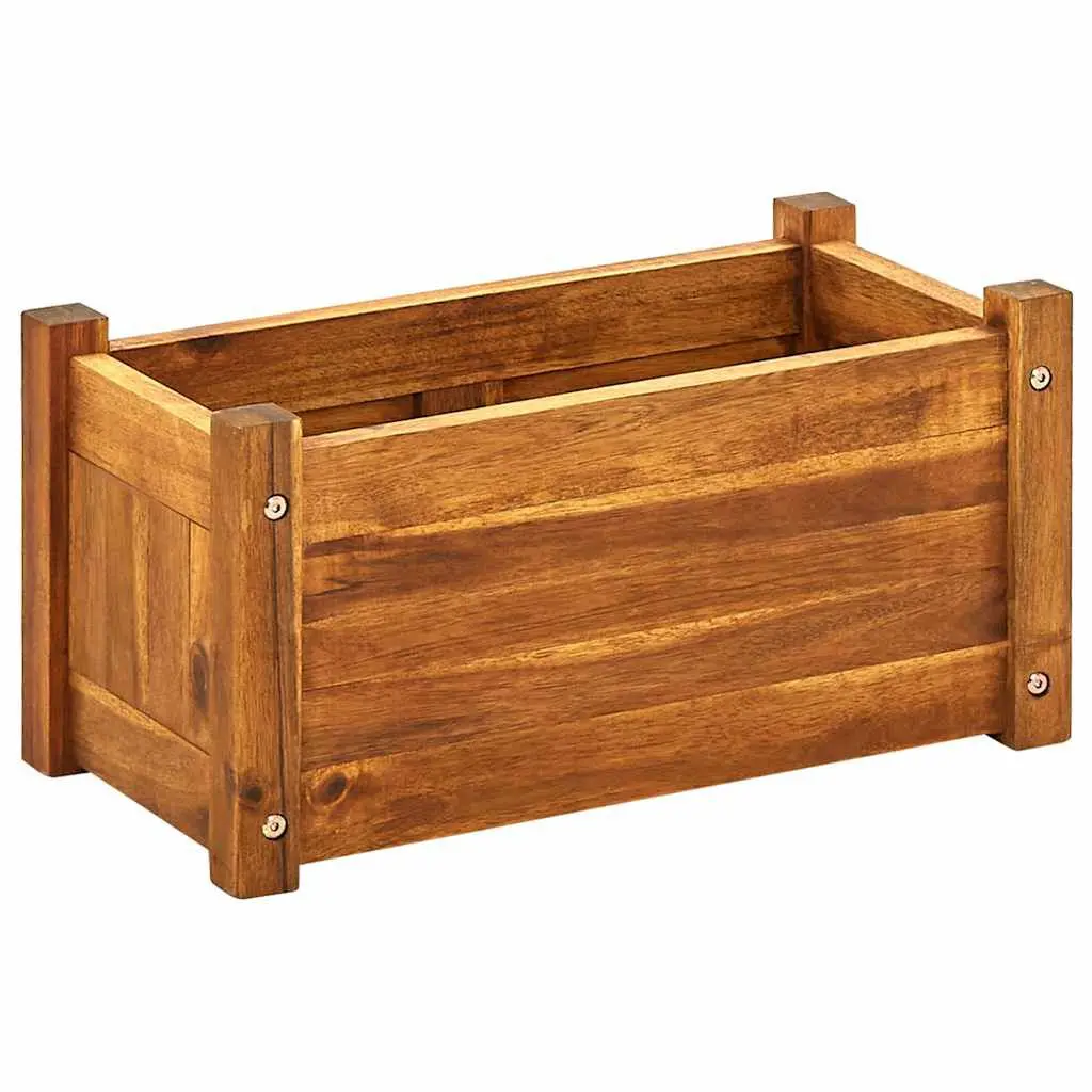 Garden Raised Bed Acacia Wood 19.7x9.8x9.8 Inches Outdoor Planter Box