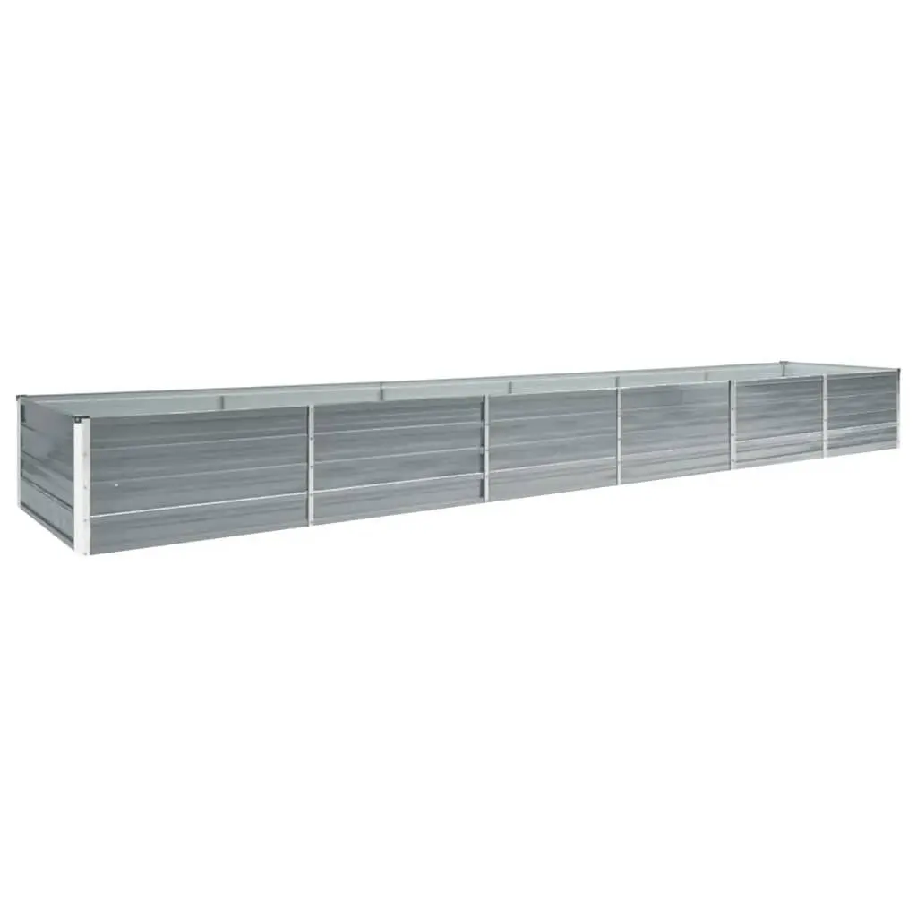 Garden Raised Bed Galvanized Steel 189x31.5x17.7 Inches Gray Outdoor Planter