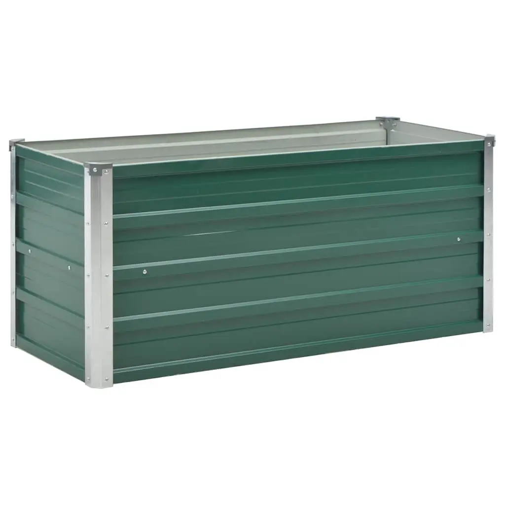 Garden Raised Bed Galvanized Steel 39.4x15.7x17.7 Inches Green Outdoor Planter Box