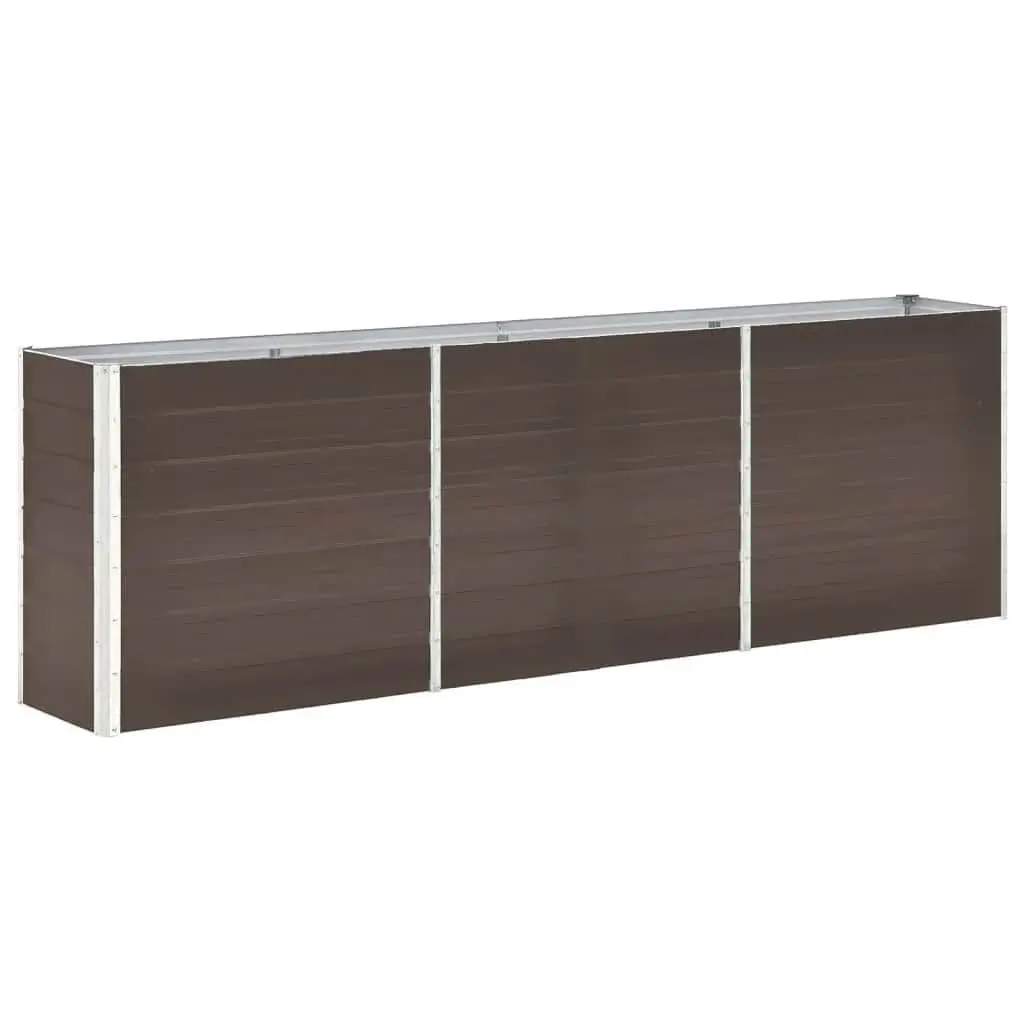 Garden Raised Bed Galvanized Steel 94.5x15.7x30.3 Inches Brown Outdoor Planter Box Vegetables