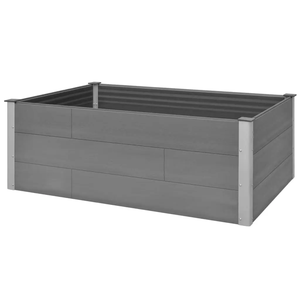 Garden Raised Bed WPC 59.1x39.4x21.3 Inches Gray Outdoor Planter