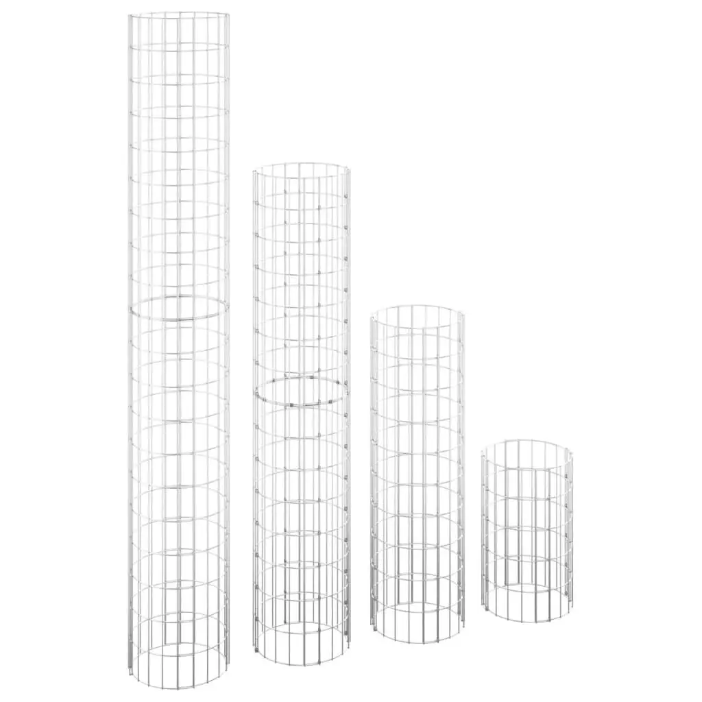 4 Pack Circular Gabion Raised Beds 11.8x19.7/39.4/59.1/78.7 Inches