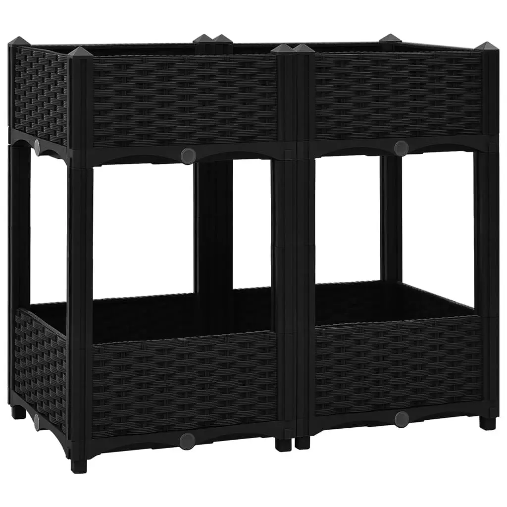 Raised Bed 31.5x15.7x28 Inches Polypropylene Tall Rectangular Garden Planter