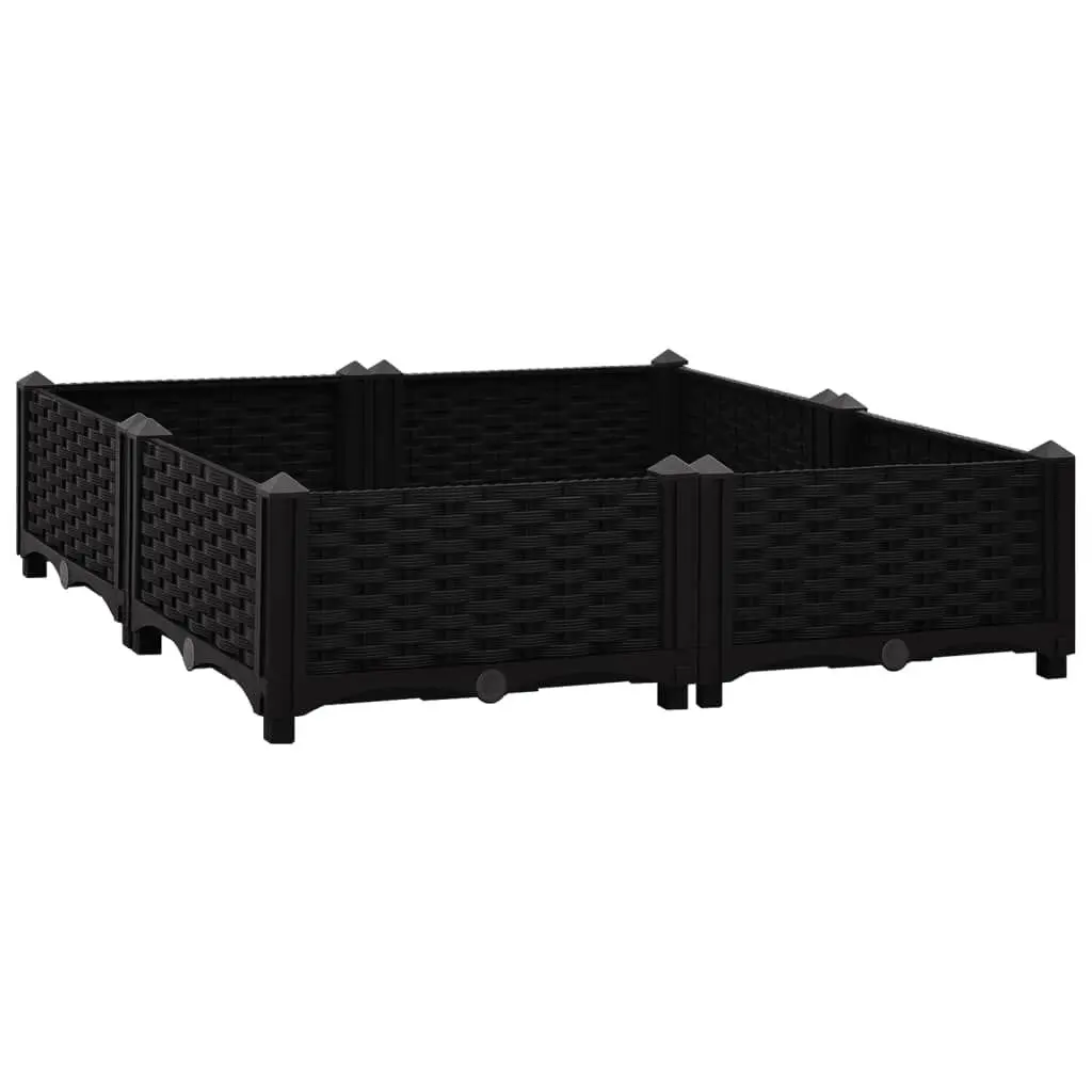 Raised Bed 31.5x31.5x9.1 Inches Polypropylene Square Garden Planter Box