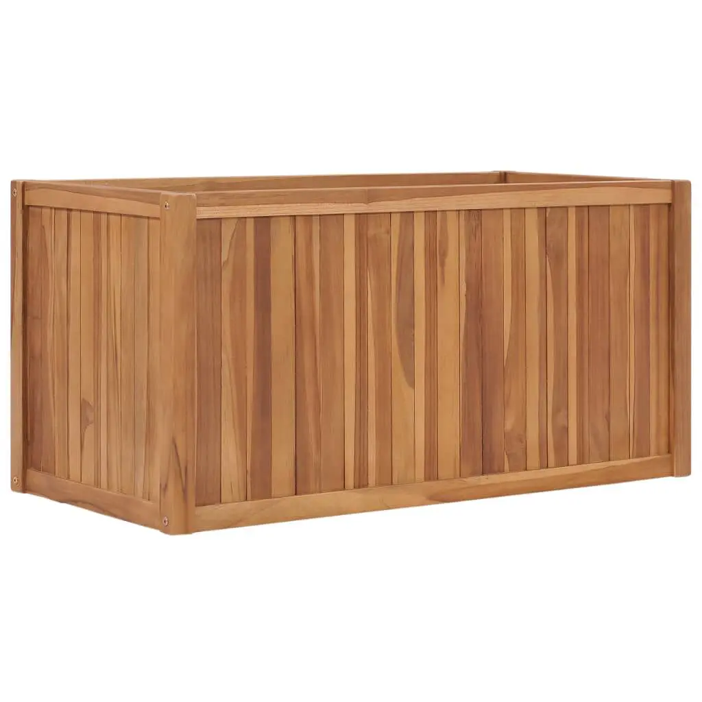 Solid Wood Teak Raised Garden Bed 39.4x19.7x19.7 Inches Elevated Planter Box