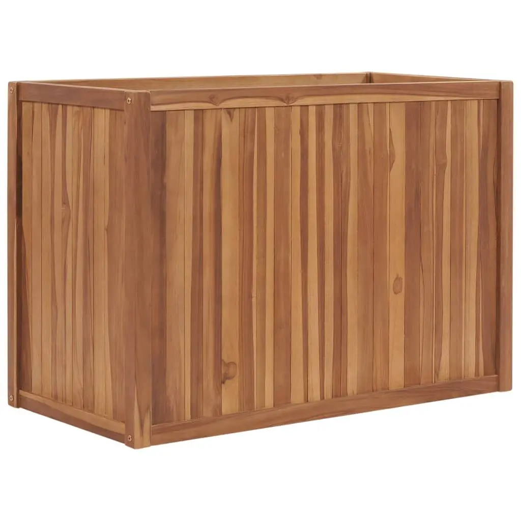 Solid Wood Teak Raised Garden Bed 39.4x19.7x27.6 Inches Tall Elevated Planter