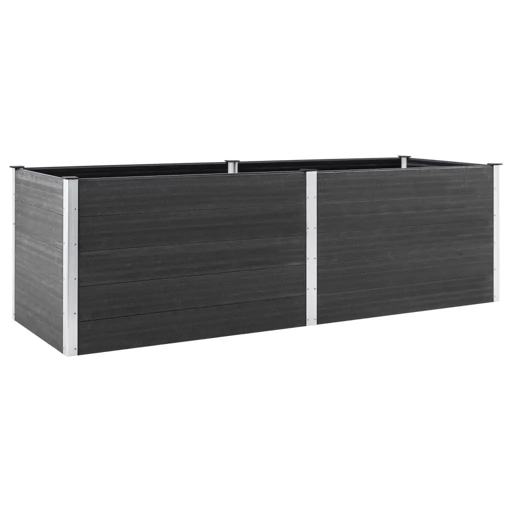 WPC Gray Garden Raised Bed 78.7x19.7x35.8 Inches Tall Composite Wood Planter