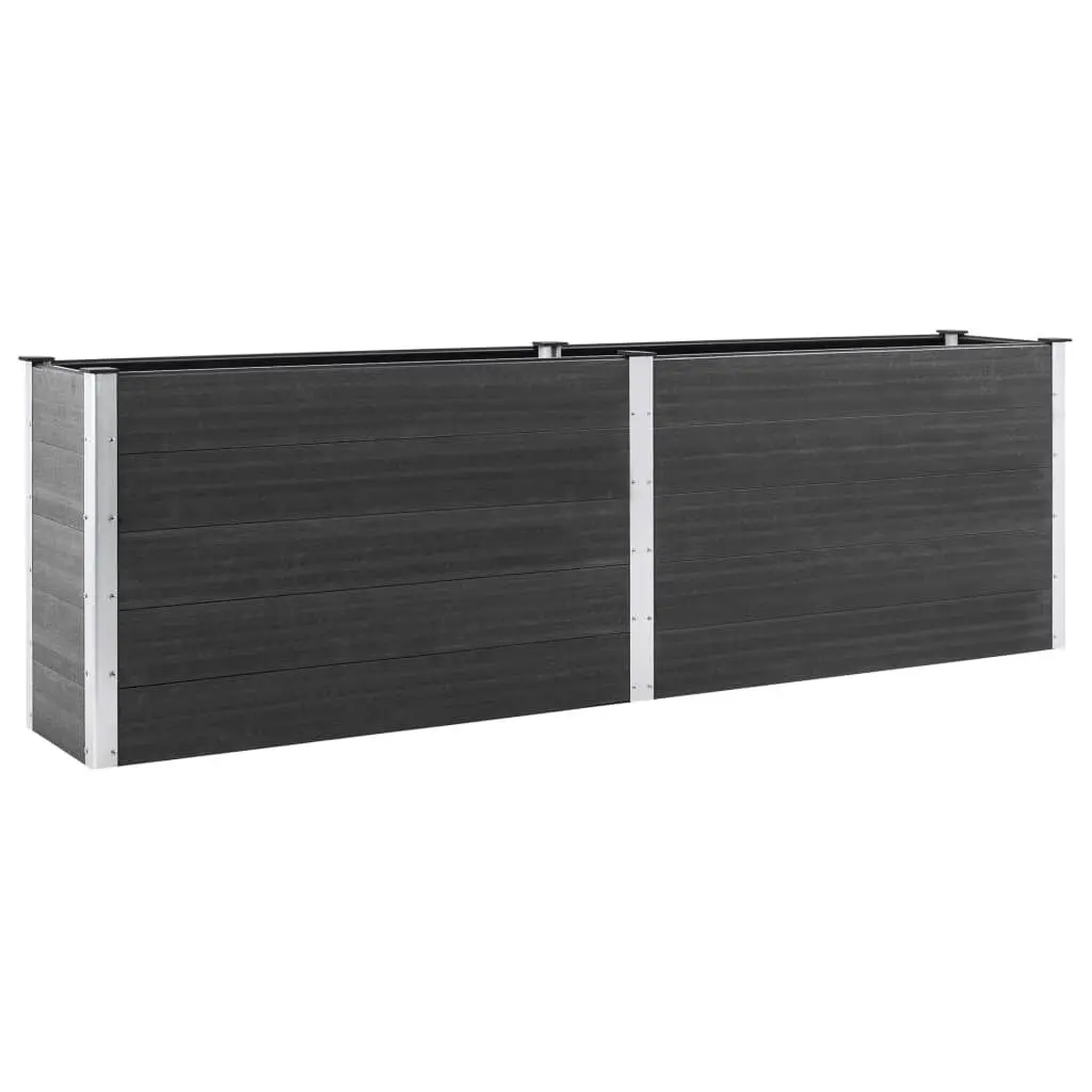 WPC Gray Garden Raised Bed 78.7x39.4x35.8 Inches Composite Wood Planter Box