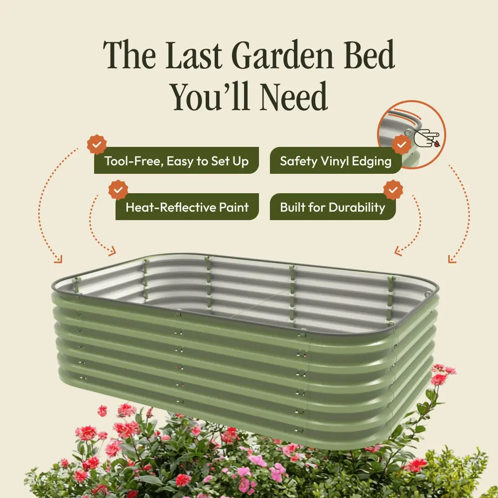 17" Tall 6 1 "No Tools Needed" Premium Metallic Raised Garden Bed Kit Indoor Herbs