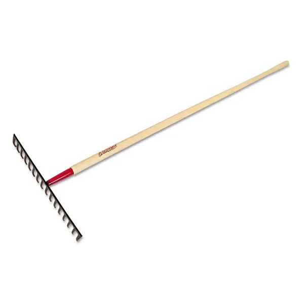 Razor-Back Level Head Rake Steel Head and Wood Handle 16-Tine Garden Rake