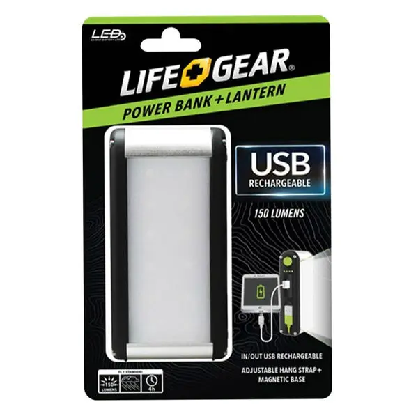 Life + Gear 41-3941 USB Rechargeable Flashlight Power Bank 150 Lumen Life Gear