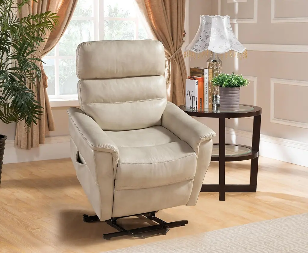 Contemporary Faux Hide Upholstered Rail Power Reclining Lift Chair kanepe