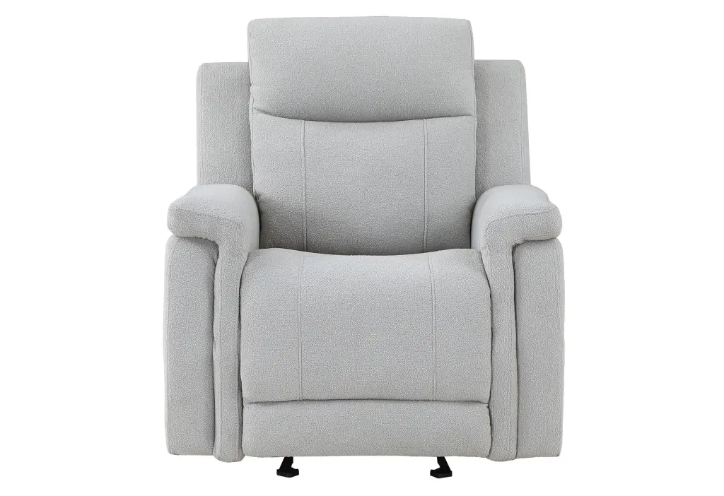 Eco Grey Glider Recliner Gray Material Comfortable Living Room Chair luxe modern furniture