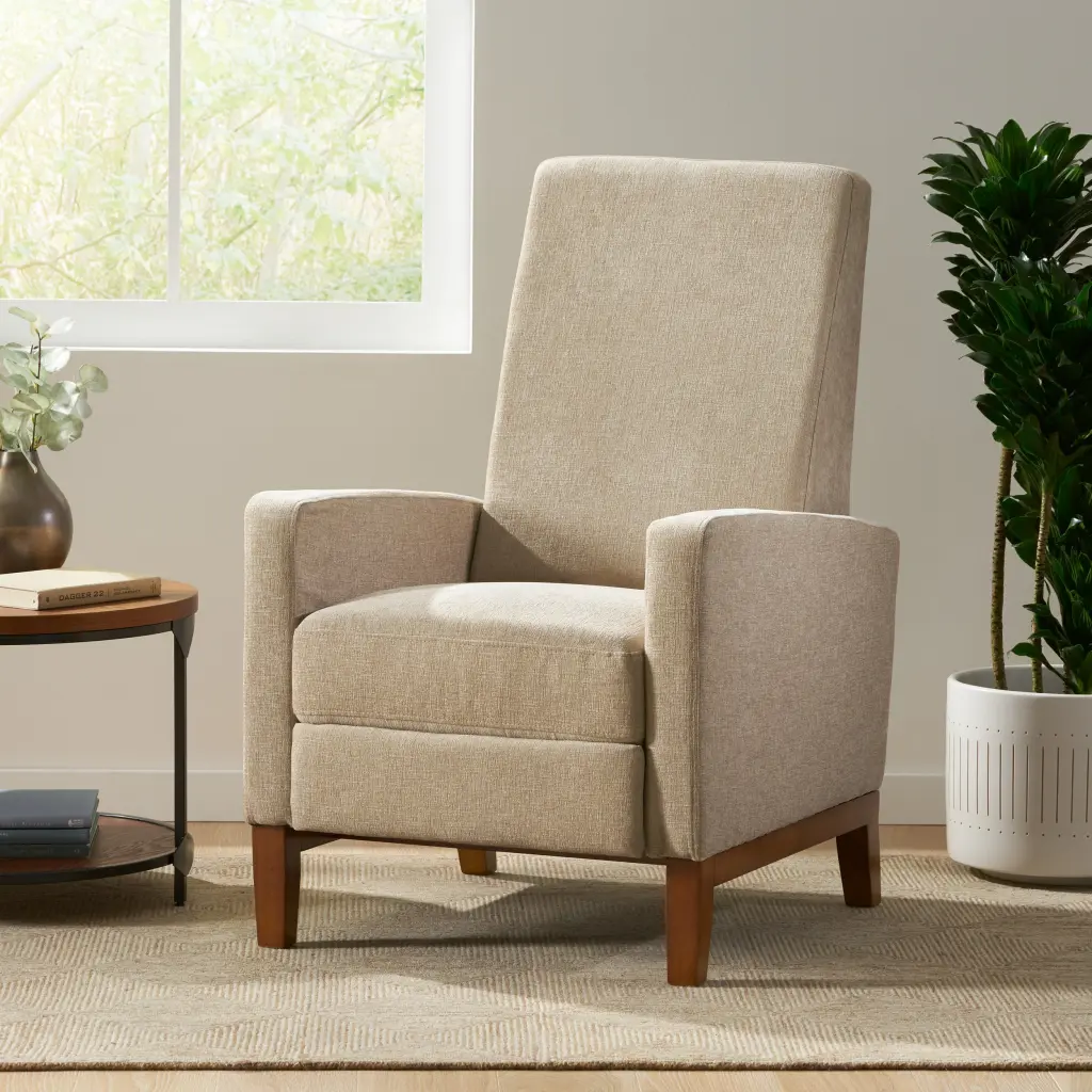27 Wide Timber Hand Manual Club Recliner Sand Material Living Room Chair nh-ocean furniture