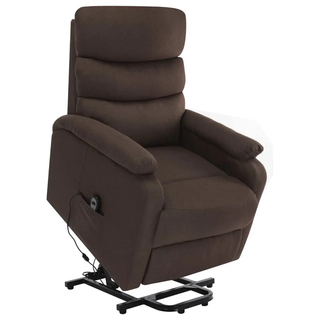 Power Lift Massage Recliner Brown Fabric Living Room Chair