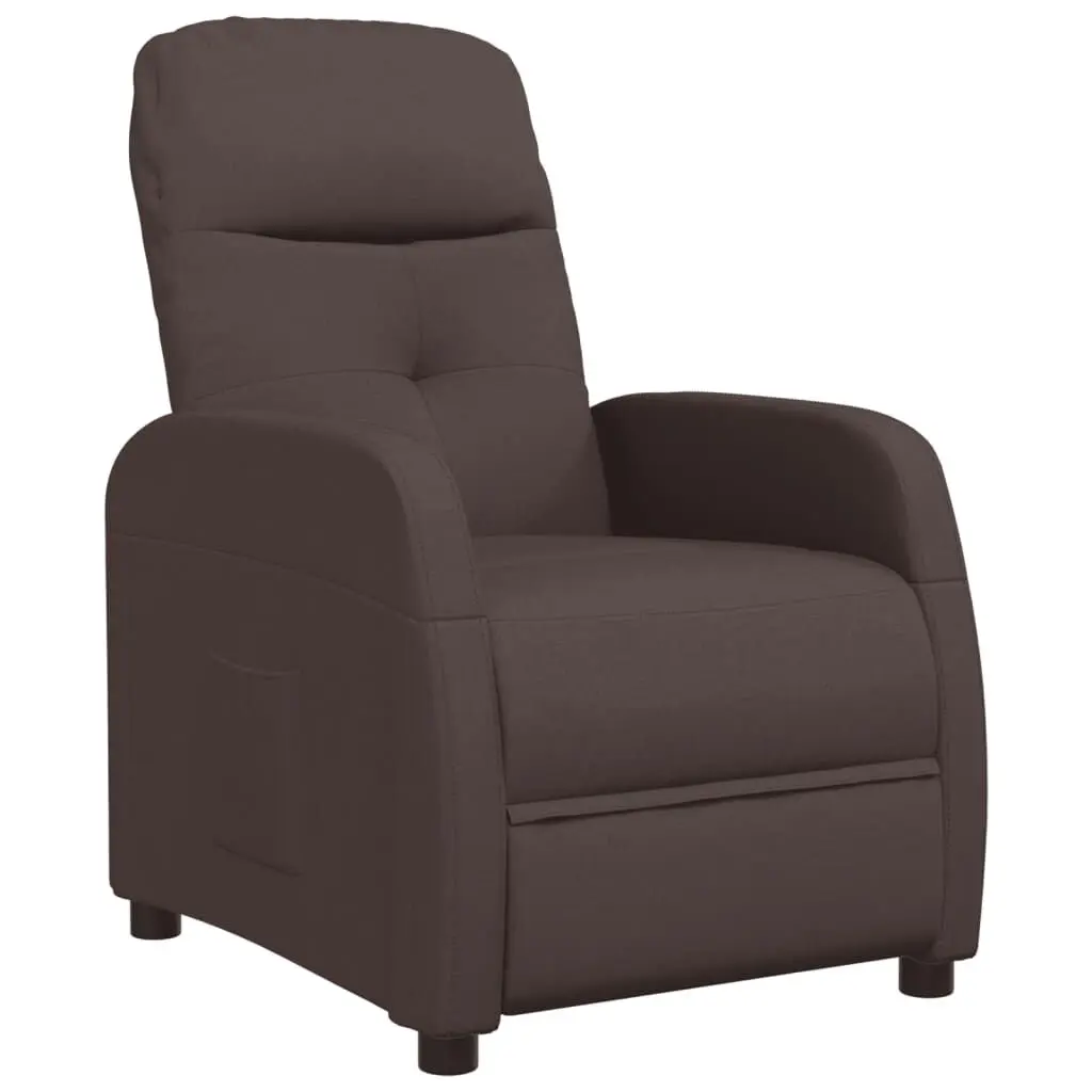 Recliner Chair Dark Brown Fabric Comfortable Living Room Furniture