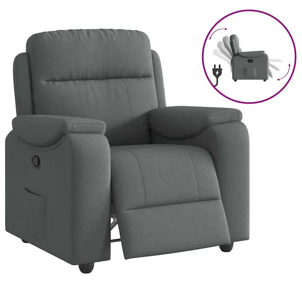 Recliner Chair Dark Gray Fabric Comfortable Living Room Seat