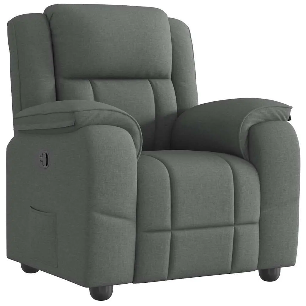Recliner Chair Dark Gray Fabric Comfortable Living Room Furniture