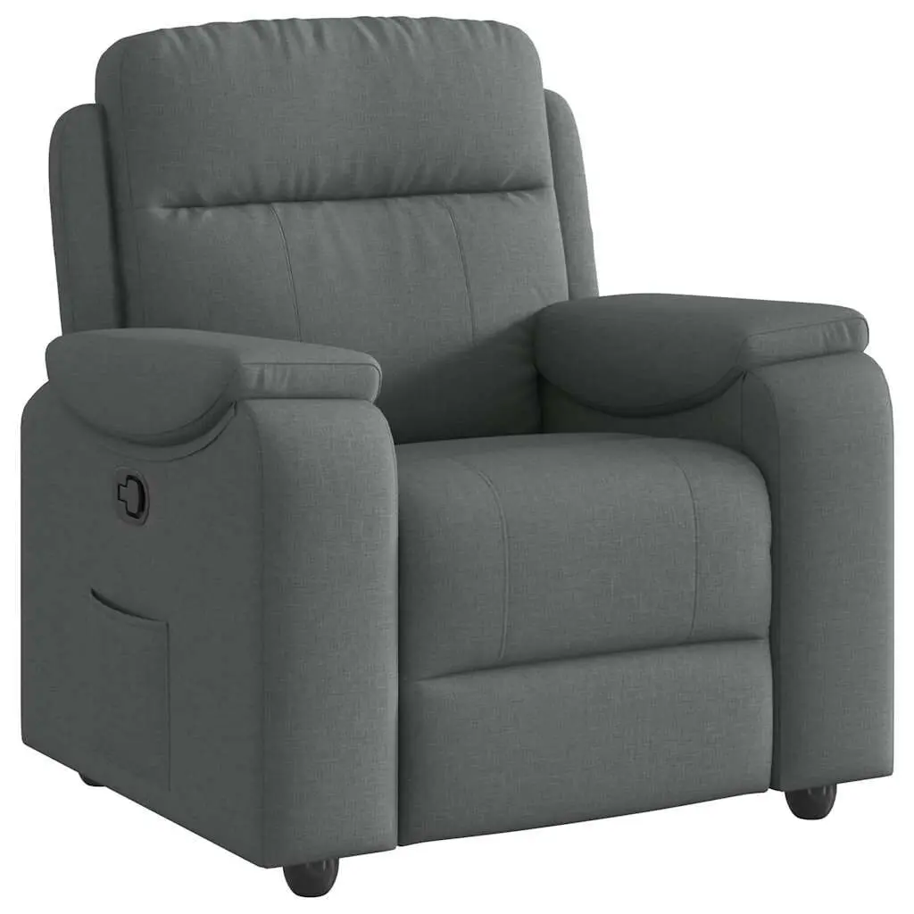 Recliner Chair Dark Gray Fabric Comfortable Living Room Furniture