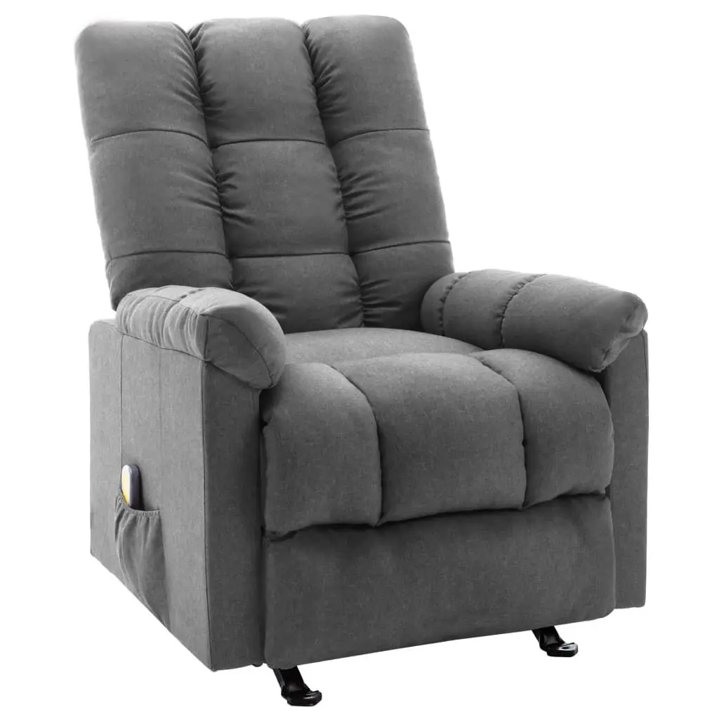 Recliner Chair Light Gray Fabric Living Room Lounge Furniture
