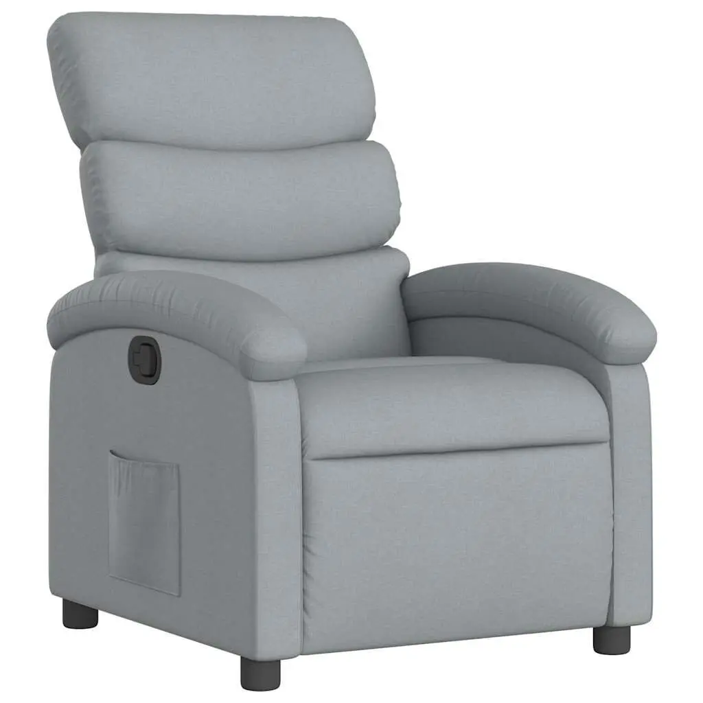 Recliner Chair Light Gray Fabric Living Room Furniture
