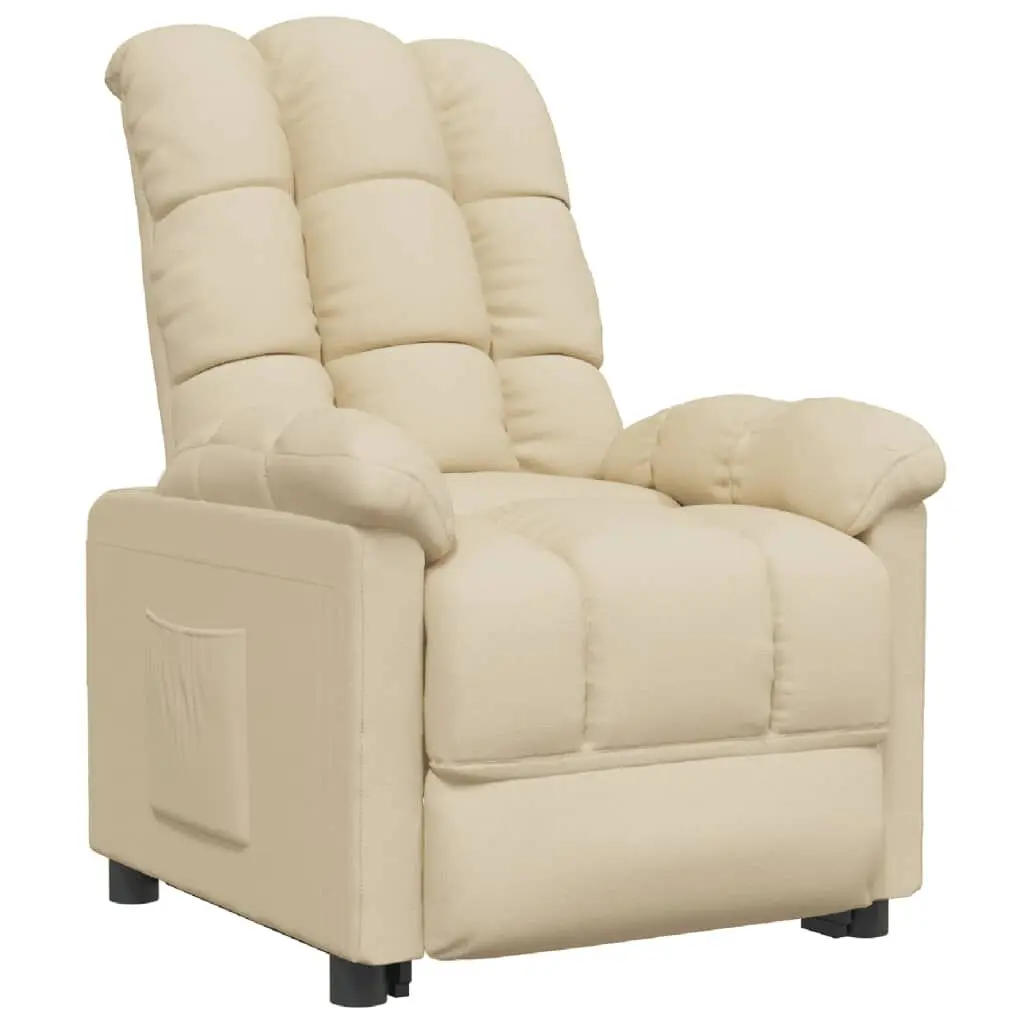 Recliner Cream Fabric Comfortable Lounge Chair Living Room