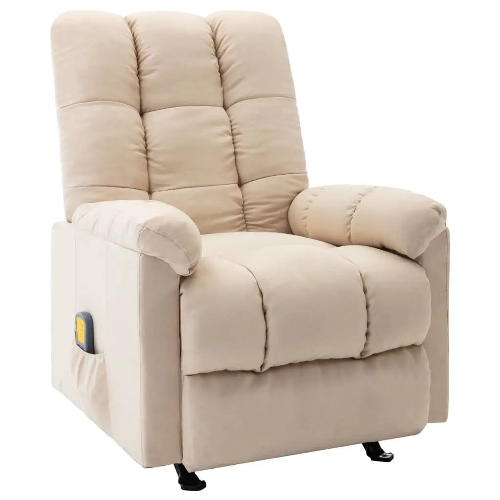 Recliner Cream Fabric Living Room Chair Comfortable Cushions