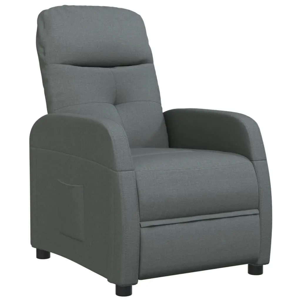 Recliner Dark Gray Fabric Comfortable Living Room Chair