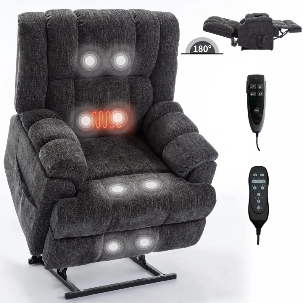 Dual Motor Electric Power Lift Recliner Heat and Infinite Positions Up to 350 Lbs rnb